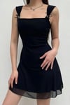 Siyah Tüllü Gothic Bağcık Elbise