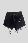 Black Ripped Denim Shorts