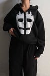 Skull Flame 3 iplik Oversize Hırka