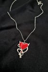 Tailed Devil Heart Kolye 