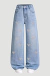 Tiny Pink Ribbon Blue Pantolon