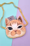 Turuncu Kedi Peluş Kol Çanta