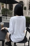 White Fular Aksesuarlı Oversize Tshirt