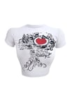 White Heart Decor Bluz