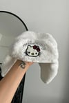 White Kitty Peluş Şapka