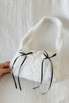 White Thin Ribbon Peluş Çanta