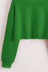 Yeşil Basic Crop Sweatshirt