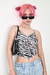 Zebra Ters Dikiş Korse Crop