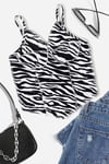 Zebra Ters Dikiş Korse Crop