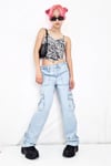 Zebra Ters Dikiş Korse Crop