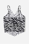 Zebra Ters Dikiş Korse Crop