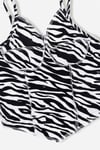 Zebra Ters Dikiş Korse Crop