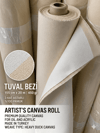 Ulutaş Sanat 155cm x 20m 450 gr kalın dokulu professional tuval bezi rulosu yüzde yüz pamuk