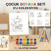 6 Desenli Çocuk Boyama Seti Mini Şövaleli - Ulutaş Sanat