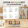 6 Desenli Çocuk Boyama Seti Mini Şövaleli - Ulutaş Sanat
