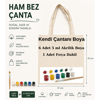 Boyanabilir Ham Bez Çanta Seti (6 Boya + 1 Fırça)
