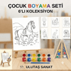 Şövaleli Çocuk Boyama Seti 6'lı Hayvanlar Serisi - Ulutaş Sanat
