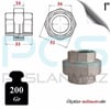 PASLANMAZ ÇELİK 304 KALİTE DİŞLİ KONiK REKOR