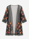 BLOOM EMBROIDERED TULLE KIMONO