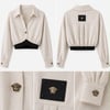 CROPPED COLLAR BLUZ BEJ