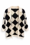 DIAMOND LACE KNIT CARDIGAN