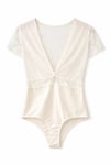 EKRU DANTEL DETAYLI BODYSUIT