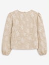 FLORAL JACQUARD BOW BLOUSE