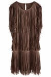 FRINGE CHIC ELBİSE — KAHVERENGİ