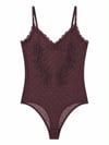 MOCHA DOT TULLE BODYSUIT