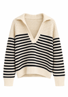 NAVY STRIPE SOFT KNIT SWEATER