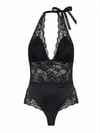 NOIR LACE HALTER BODYSUIT