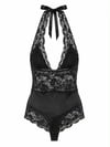 NOIR LACE HALTER BODYSUIT