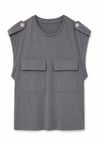 PEARL BUTTON POCKET T-SHIRT