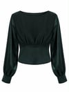 SATIN OPEN BACK BLUZ