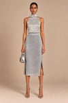 SILVER TEXTURE TRİKO ETEK
