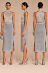 SILVER TEXTURE TRİKO ETEK