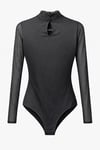 SİYAH BOĞAZLI TRANSPARAN DANTEL BODYSUIT