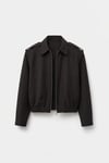 Acı Kahve Cooper Crop Bomber Ceket