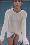 Shell Openwork Mercerized Sweater
