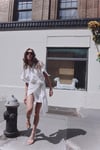 Beyaz Maysa Mini Kimono Elbise