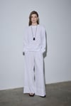 Beyaz Ole Oversize Keten Bluz