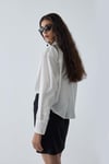 Beyaz Sortie Kısa Oversize Gömlek