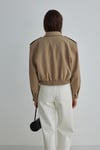 Camel Copper Cropped Bomber Jacket