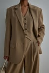 Camel Mina Düğmeli Blazer Ceket