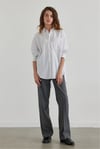 Çizgili Cepli Oversize Gömlek