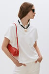 Ekru Josie Oversize Polo Yaka Tişört