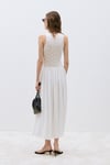 Ekru Lacy Dantelli Maxi Elbise