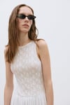 Ekru Lacy Dantelli Maxi Elbise