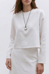 Mussel Crop Linen Blouse