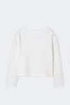 Ekru Mussel Crop Keten Bluz